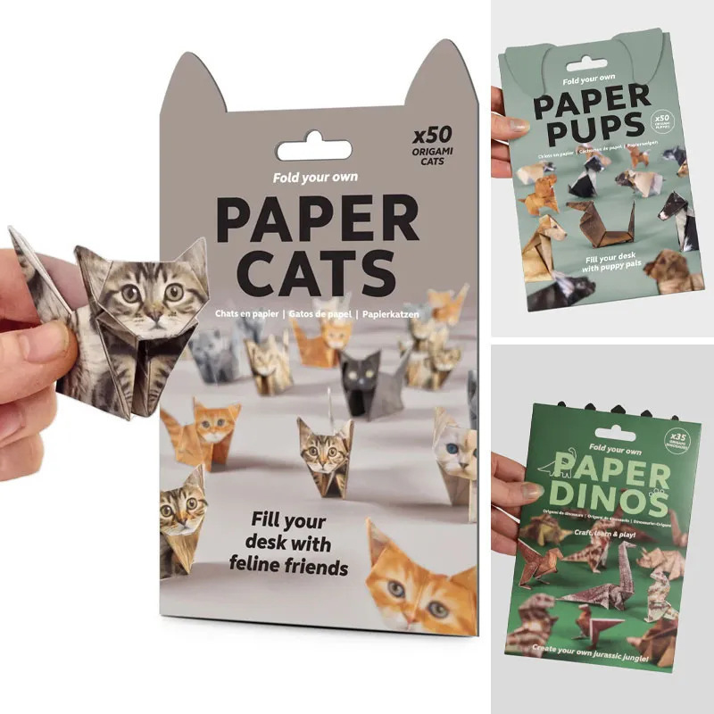 Art Craft Dinosaurs - Kreatives DIY Origami Handgemachtes 50-Blatt-Papier-Set Katze