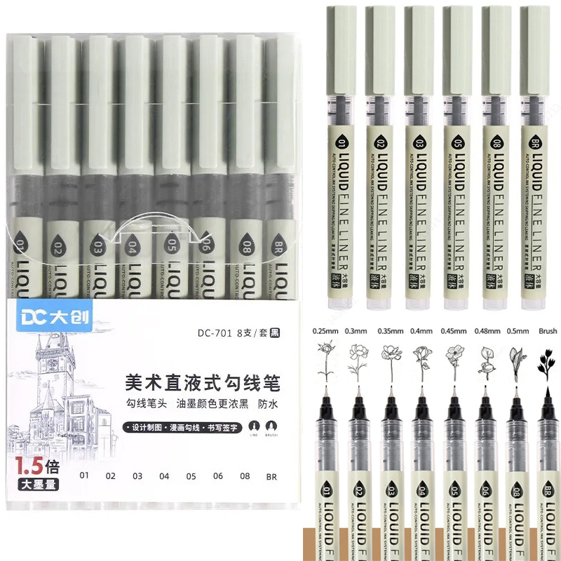 Craft And Art Difference - 5/8/12 Tibs Schwarzer Stift Feinlinien-Skizziermarker Verschiedene