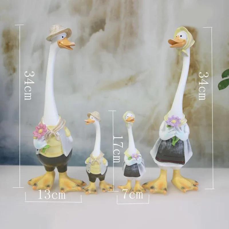 Art Craft Duck - Gartenstatue, Kunstharz, Ente, Bastelfiguren, Ente, Familienmitglied,