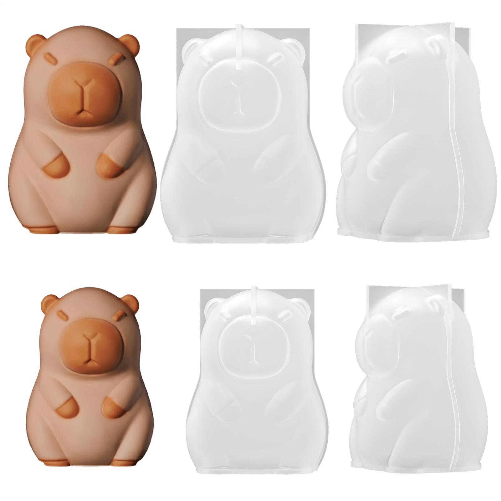 Art Craft Ice Cream - Wiederverwendbare Silikon-Tierformen, 3D-Capybara-Harzform, antihaftbeschichtet, flexible Tierform