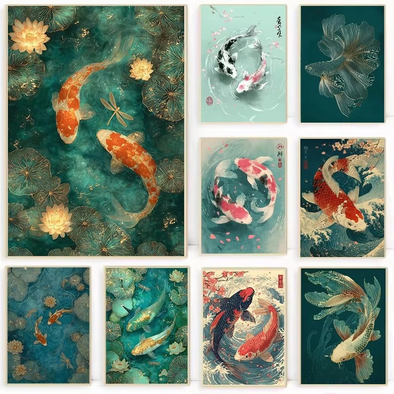 Art Craft Meaning - DIY Malen nach Zahlen: Koi-Fischteich, Smaragdgrünes