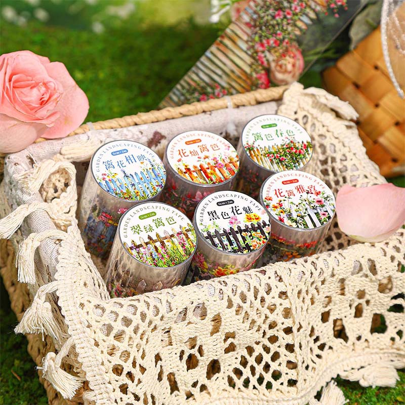 Washi Tape Rolls - 1 Rolle Zaun-Dekoband aus PET, Washi-Tape