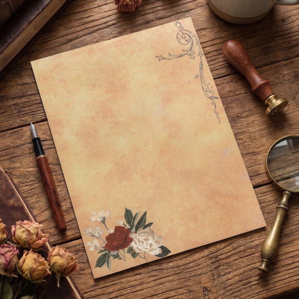Letter S Art Craft - Vintage Briefpapier-Set A4, Schreibpapier für romantische