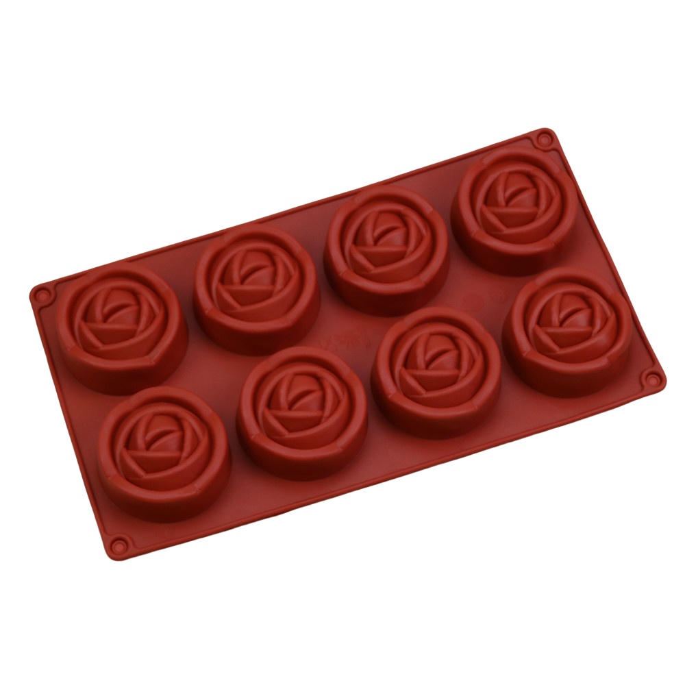 Art Craft Ice Cream - 8-fach 3D Rosenblüten Silikonform, lebensmittelecht, antihaftbeschichtet,