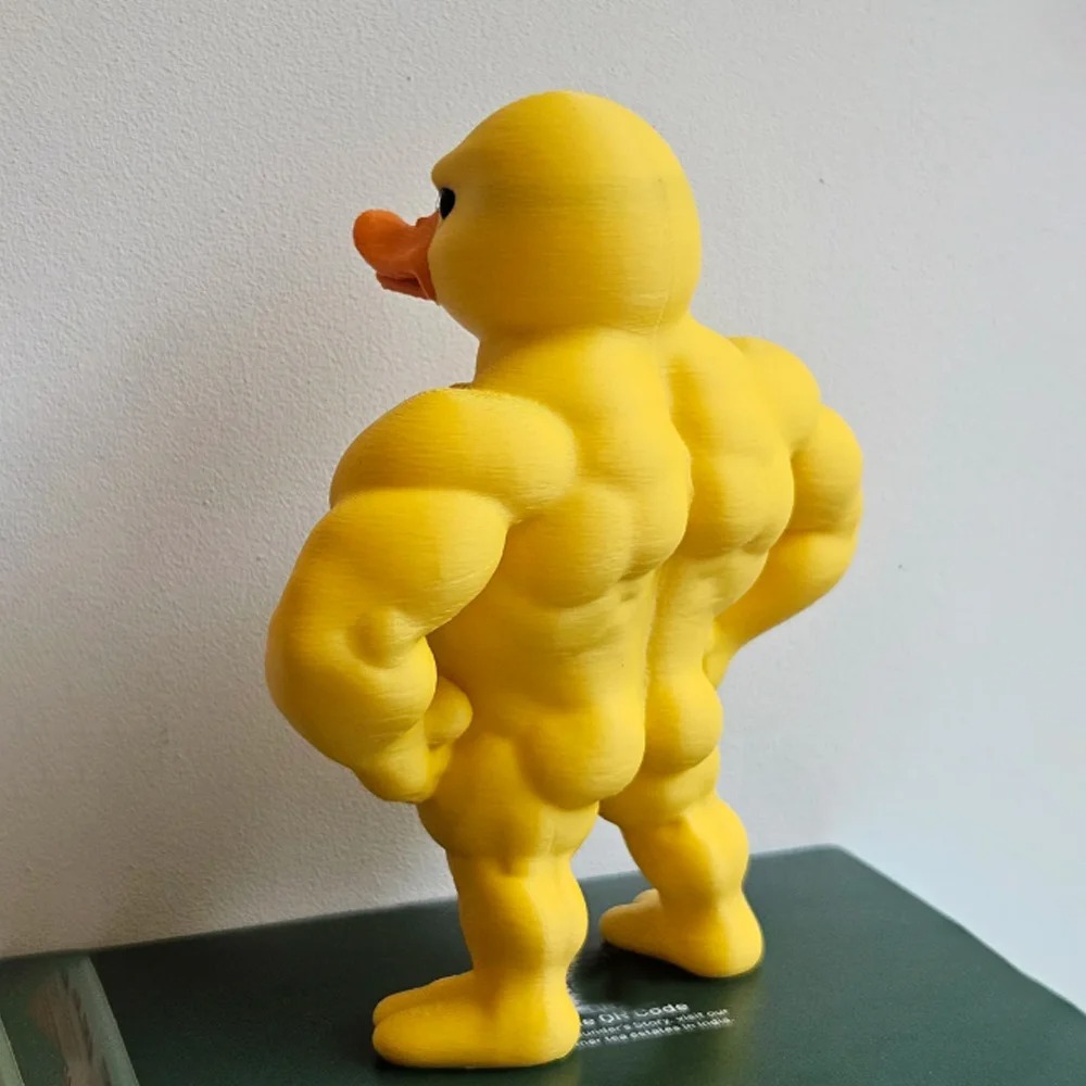 Art Craft Duck - Muskel-Enten-Statue – 3D-Desktop-Dekoration, niedliches Bücherregal, skurrile