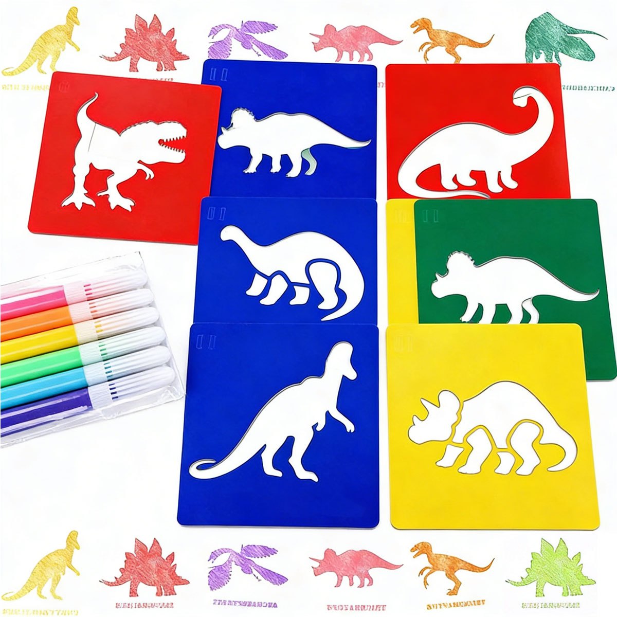 6 Stück Dinosaurier-Malschablo – Art Craft Dinosaurs Bewertung und Preis