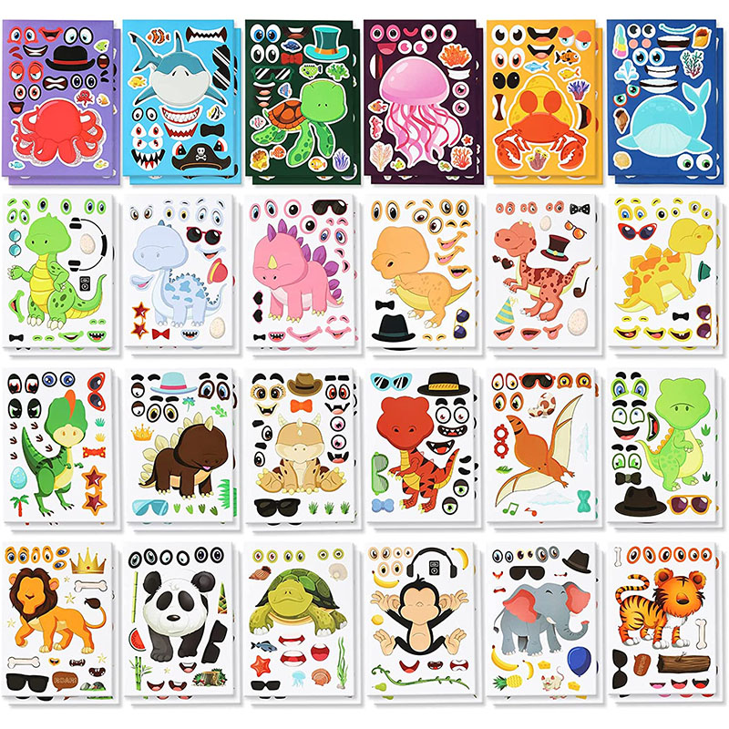 12/24 Blatt „Make a Face“-Aufk – Art And Craft Zoo Animals Bewertung und Preis